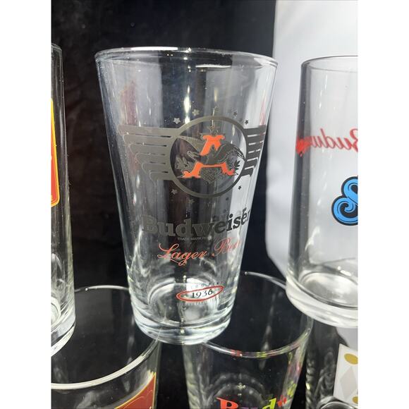 11 Budweiser Retro Pint Glasses Series - 1936 1947 1948 1955 1961 1952 1963 - Picture 9 of 12